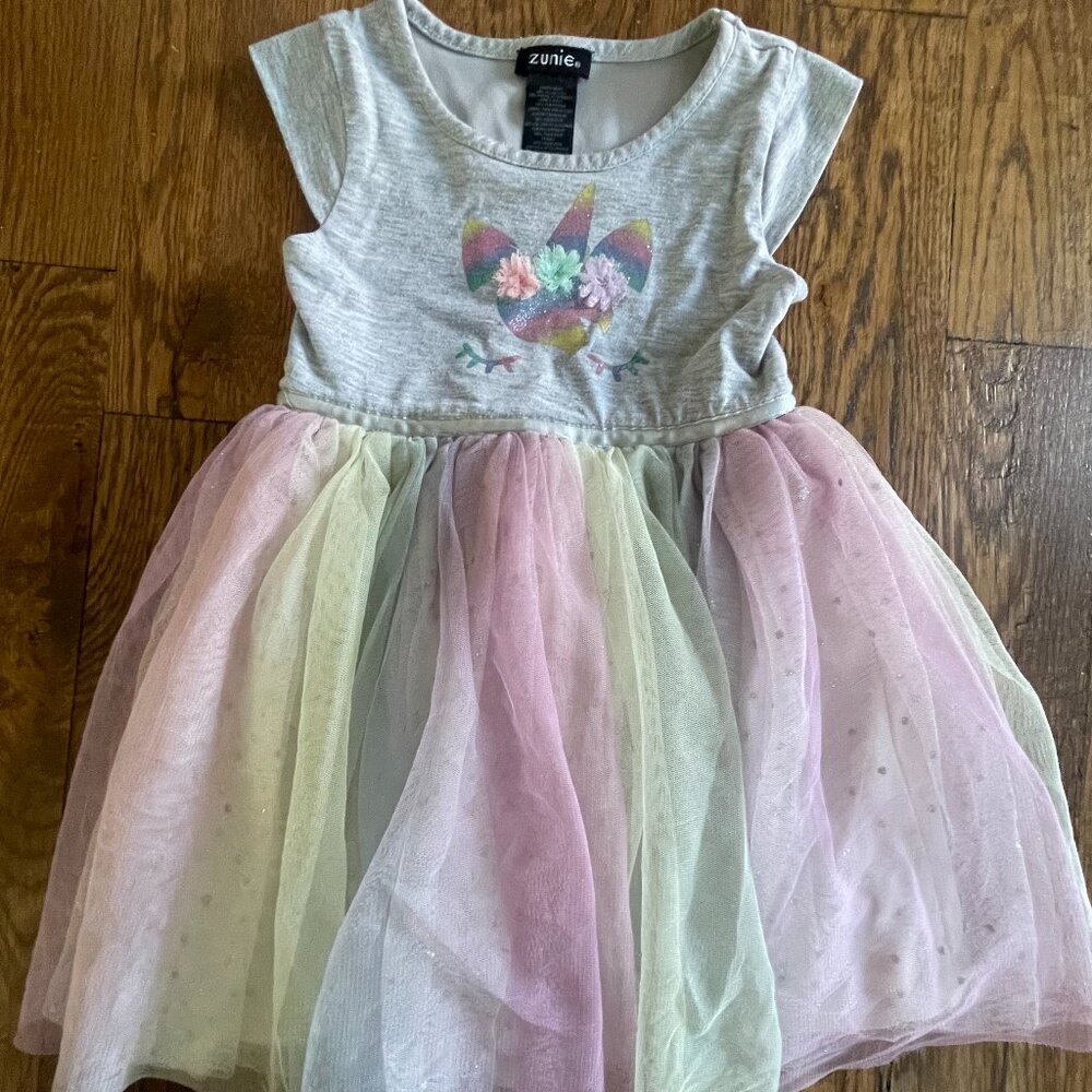 Zunie Unicorn Dress Size 3T